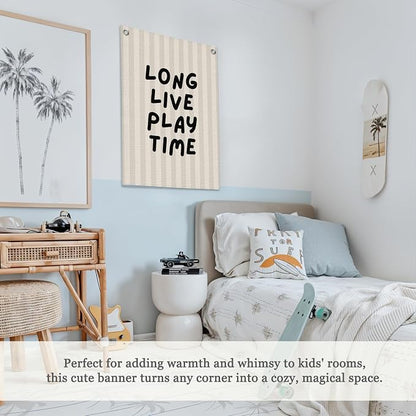 Toddler Boy Room Decor, Long Live Playtime Canvas Banner，Boy Nursery Decor Wall - Image 4