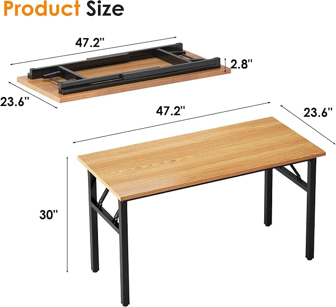 Need Home Office Desk 47 inches Folding Computer Table Workstation No Install - Image 3