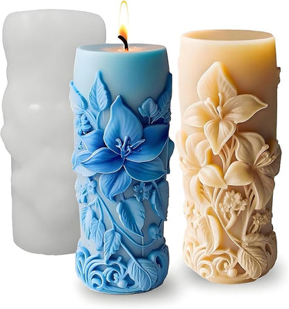 Elegant Lily Embossed Candle Molds by JAPLEED