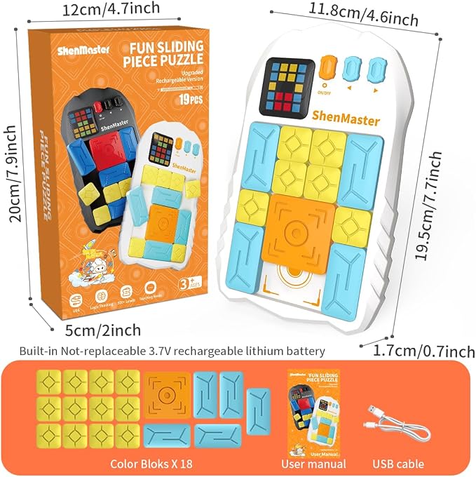 Rechargeable Super Slide Puzzle Game, Klotski Brain Toys - Image 6