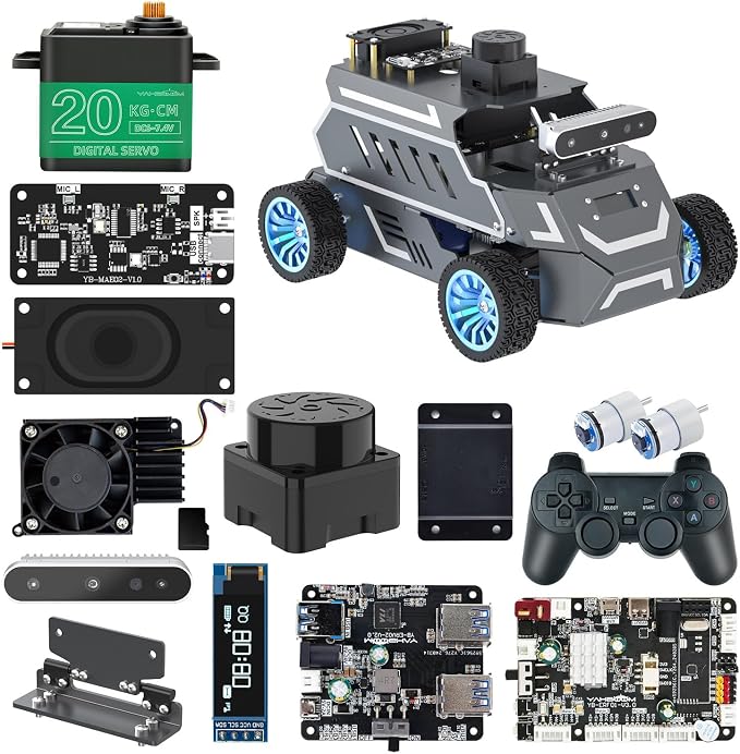 Yahboom Raspberry Pi 5 8GB for AI Robot Car, Supports RVIZ Simulation ROS2 by Yahboom