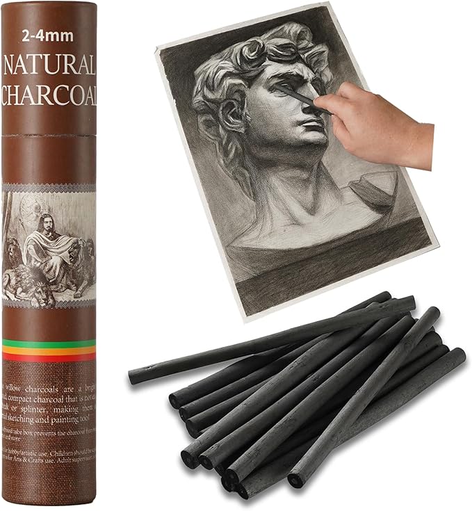 25 PCS Willow Charcoal Sticks, and Fine Art, 5.7 Inches Long by Unknown