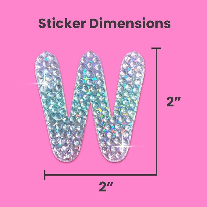 StickerBeans® Rhinestone Alphabet Letter Sticker W - Image 4