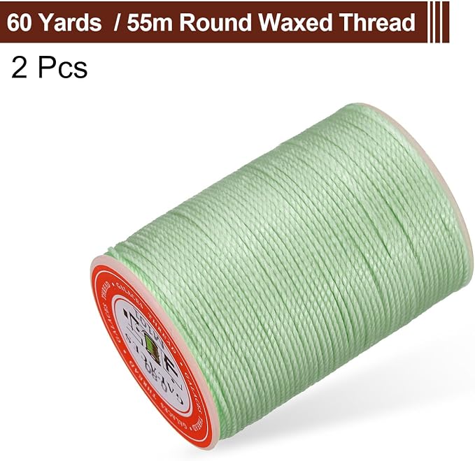 uxcell Round Leather Sewing Waxed Thread, 55m / 60 Yards Polyester Wax String - Image 3