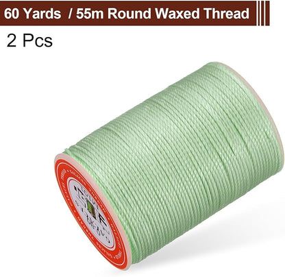 uxcell Round Leather Sewing Waxed Thread, 55m / 60 Yards Polyester Wax String - Image 3
