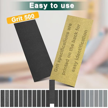 20PCS Sand Paper 500 Grit Sandpaper Sheets, 9 x 3.6 Inch Wet Dry Sandpaper - Image 3