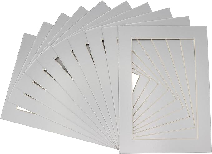 Pack of Ten Acid Free 8x10 Mats Bevel Cut by Poster+Palooza