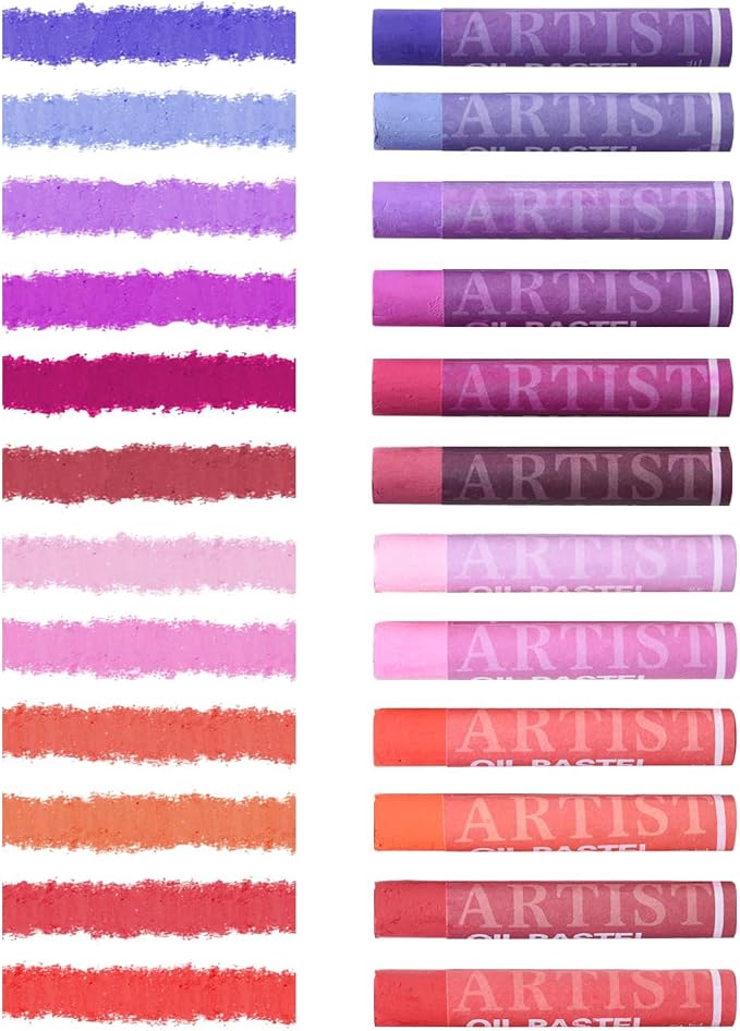 qianshan Soft Oil Pastels Set of 12 Colors, Non Toxic, Soft Texture Vibrant and by Bestartsuppliesforyou