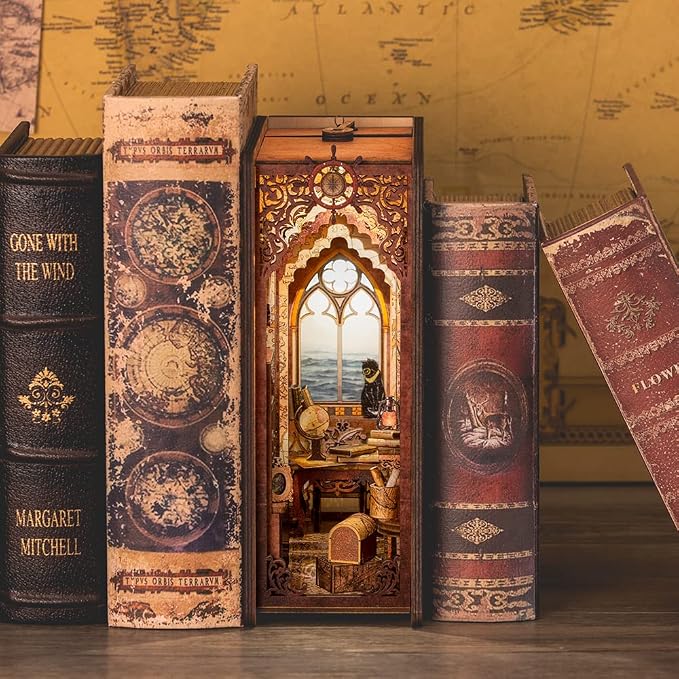 CUTEBEE Book Nook Kit, DIY Booknook Miniature House Tiny House 3D Wooden Puzzle - Image 5