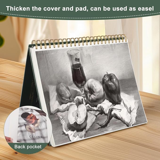 Ddaowanx 9" x 12" Sketch Book, 100 Sheets Spiral Bound Art Sketchbook - Image 3