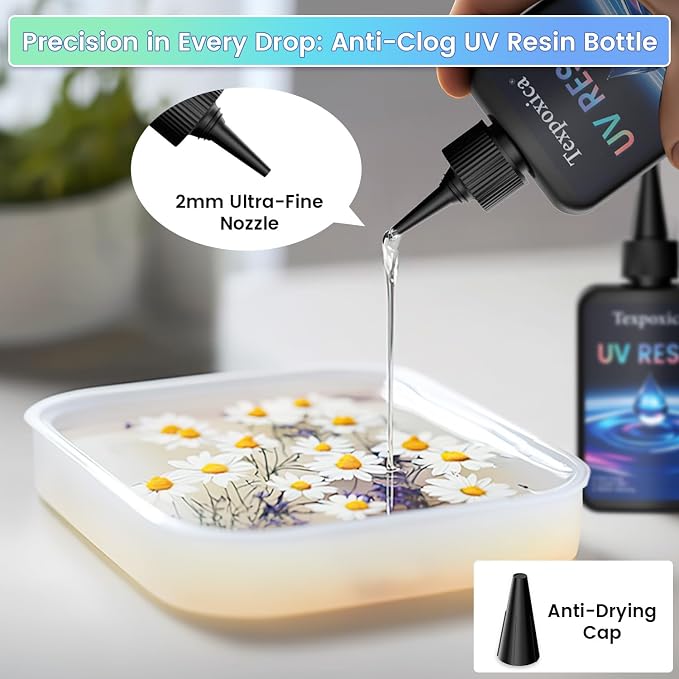 Texpoxica UV Resin 500g-Upgraded UV Resin Kit, Hard Type Crystal Clear Fast - Image 4