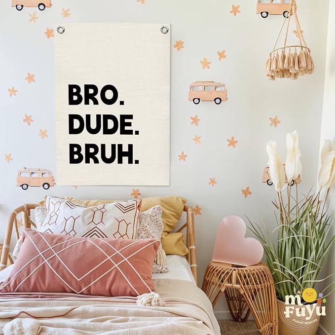 Boys Room Decor, Playroom Wall Decor, Bro Dude Bruh Wall Hanging Pennant Flag - Image 7