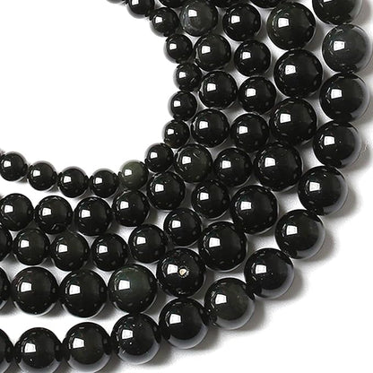 8MM 90pcs Natural Black Obsidian Stone Energy Healing Beads Round Loose Beads - Image 3