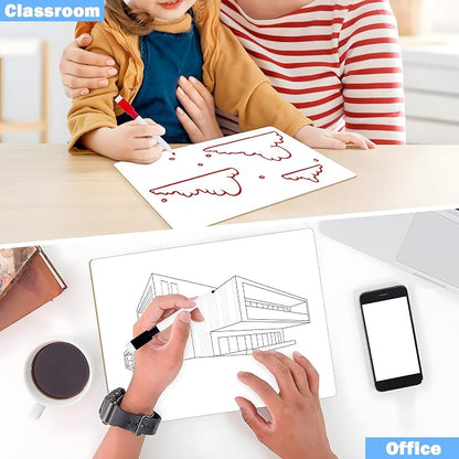 25 Pack Dry Erase Boards 9'' x 12'' Mini Double-Sided Whiteboards Safe Rounded - Image 7