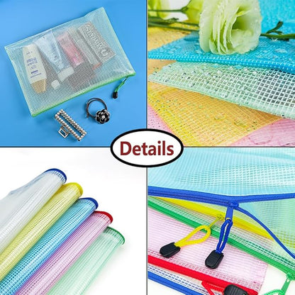 AUSTARK 20 Pcs Zipper File Bags, Plastic Mesh Pouch, Board Game Storage Bag - Image 3