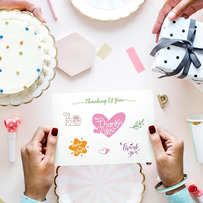 Whaline 4 Sheets Sentiment Words Clear Stamps Greeting Words Happy Birthday - Image 5