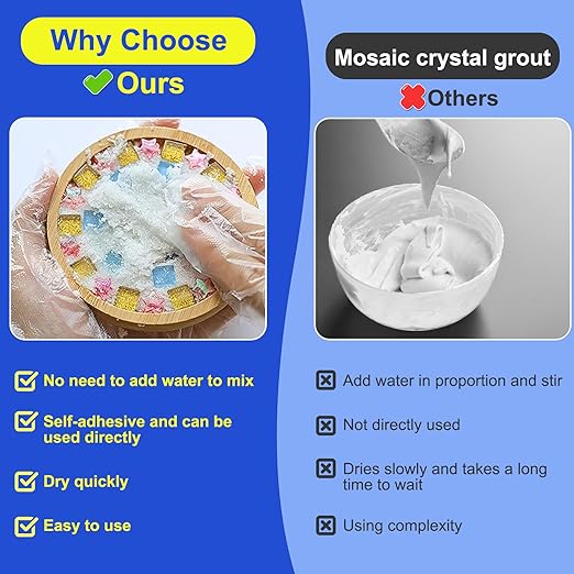 Mosaic Crystal Grout Kit with Scraper, Mosaic Crystal Sealant, Handmade - Image 3