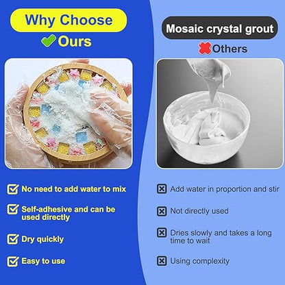Mosaic Crystal Grout Kit with Scraper, Mosaic Crystal Sealant, Handmade - Image 3
