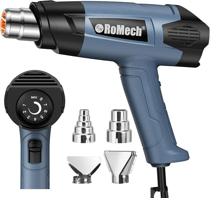 ROMECH 1500W Heavy Duty Heat Gun, Variable Temperature Control Hot Air Gun Kit by RoMech