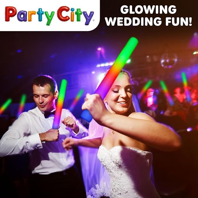 Party City 12pk LED Foam Glow Sticks 14”- Glow in the Dark Party Supplies Favors - Image 5