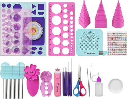 19pcs Beginners Quilling Tools Kit Electric Slotted Quilling Pen Template Board by YURROAD