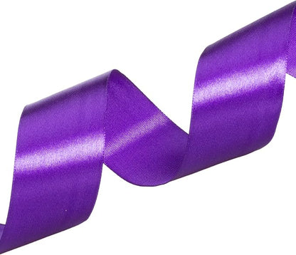 1 1/2 Inch Purple Solid Satin Ribbon, 50 Yards Craft Fabric Ribbon - Image 4