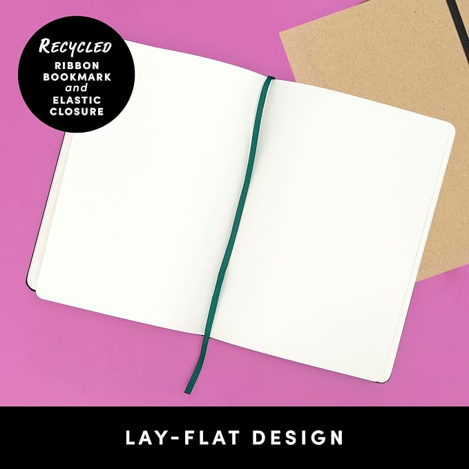 PAPERAGE Recycled Blank Journal Notebook, 160 Pages, Medium 5.6 in x 8 in - Image 3