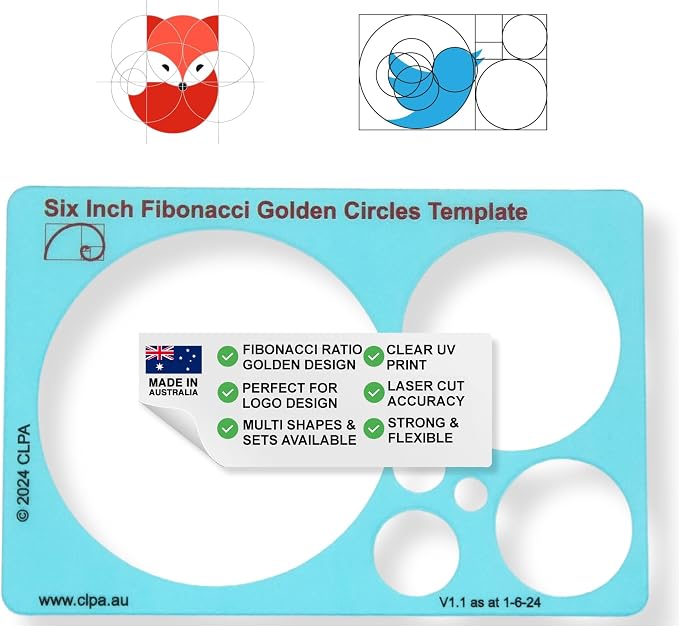 Circle Stencil Template for Drawing and Drafting: A Fibonacci-Inspired Circle by CLPA