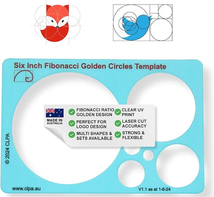 Circle Stencil Template for Drawing and Drafting: A Fibonacci-Inspired Circle by CLPA