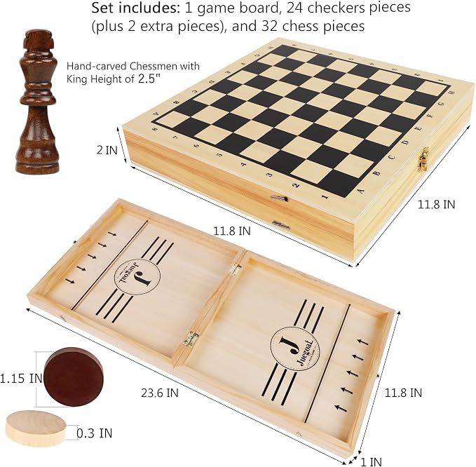 Juegoal 4-in-1 Wooden Fast Sling Puck Set - Image 3
