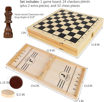 Juegoal 4-in-1 Wooden Fast Sling Puck Set - Image 3
