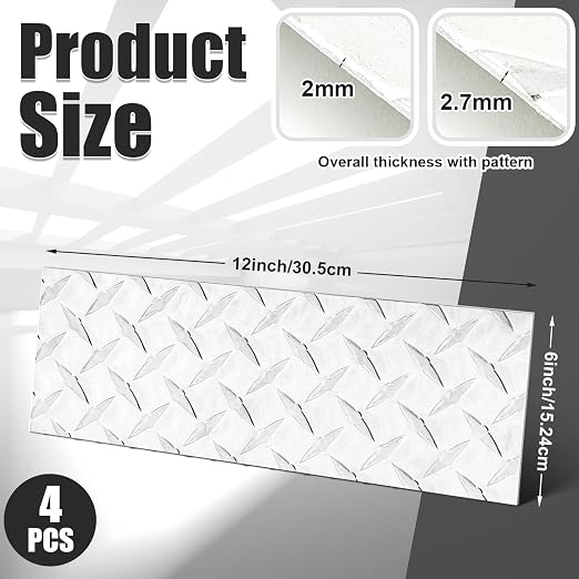 4pcs Diamond Plate Sheet Metal Heavy Duty Tread Aluminum Sheet Diamond Tread - Image 2