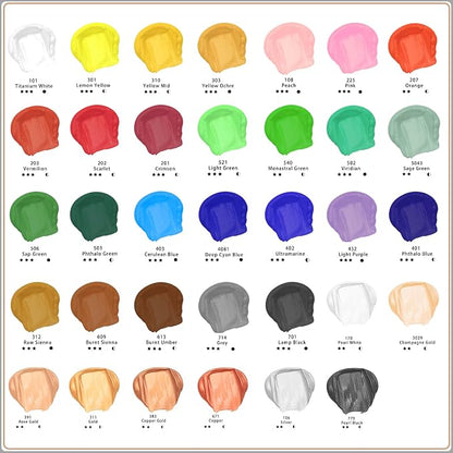 Artecho Black Acrylic Paint, Lamp Black Paint Tubes, Art Craft Paints - Image 3