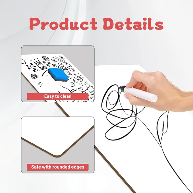 White Board Dry Erase Boards Classroom Pack Mini White Boards 9" x12” Double - Image 4