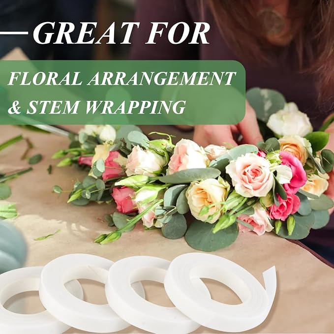 Phinus 9 Rolls Floral Tape, 1/2 Inch x 30 Yard Flower Tape, Bouquet Stem - Image 6
