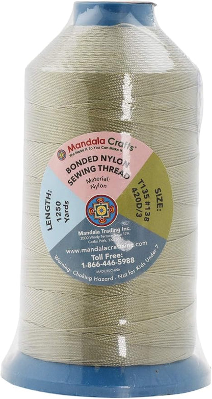 Mandala Crafts Bonded Nylon Thread Beige Heavy Duty Sewing Threads - Image 3