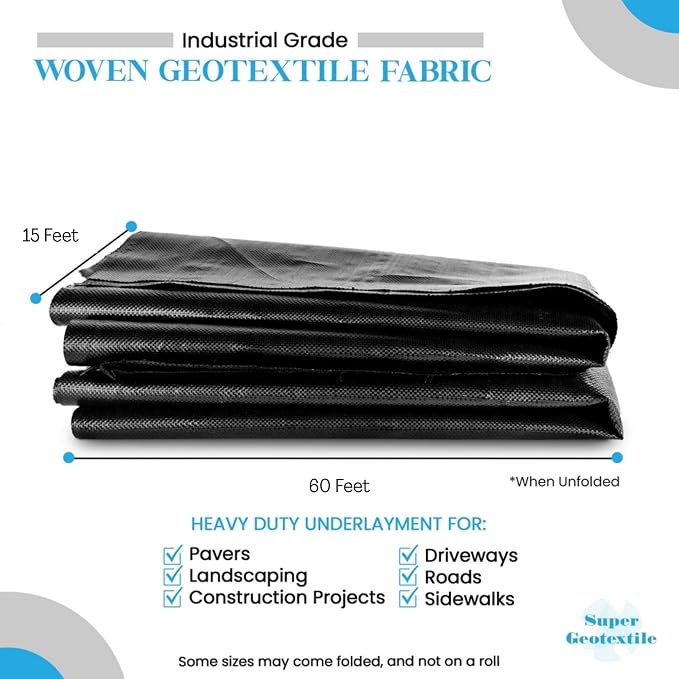 Woven Geotextile Fabric for Driveway and Road Stabilization, Construction - Image 2