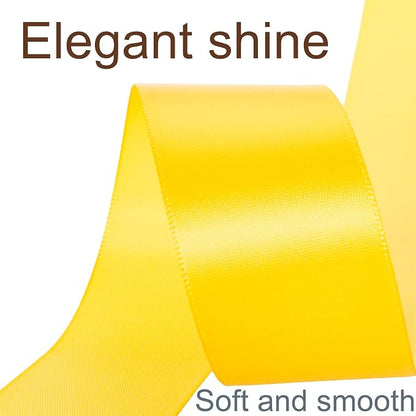 1-1/2 Inch Yellow Ribbon, 50 Yards Craft Polyester Satin Ribbon Perfect - Image 3