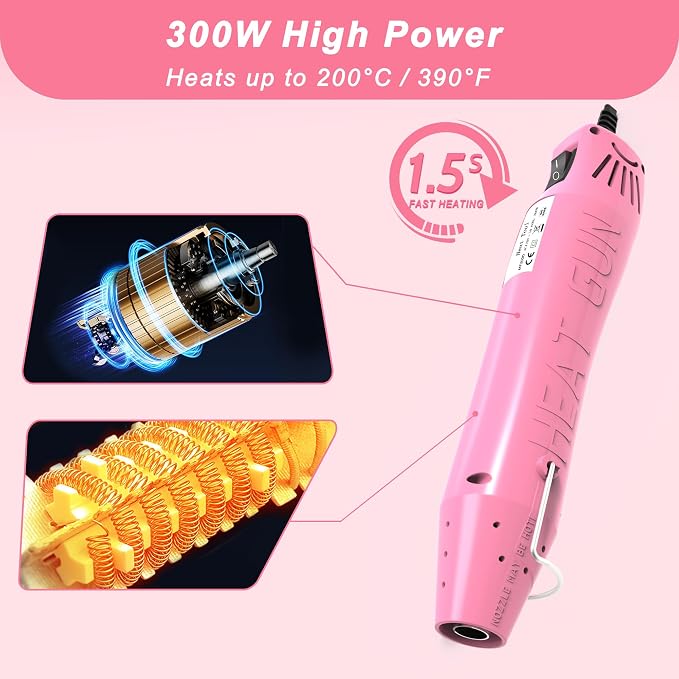 Heat Gun, Mini Heat Gun for Shrink Tubing, Portable Heat Gun for DIY Crafts - Image 3
