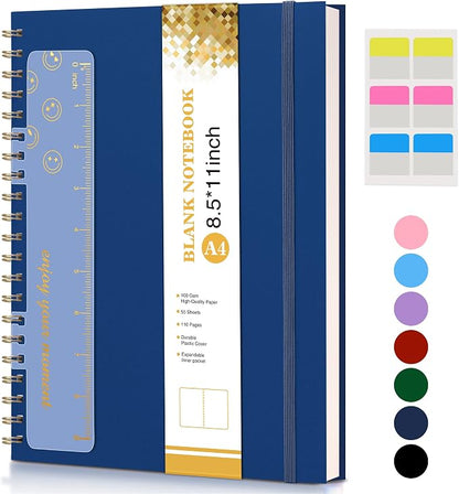 Blank Spiral Notebook Journal 8.5” x 11”, A4 Large Sketch Book by UEBZFOCS