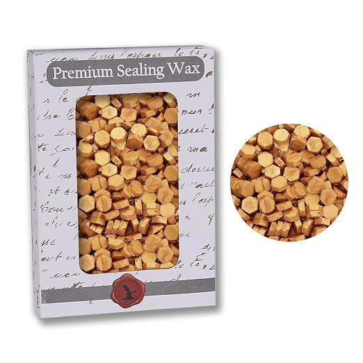 Premium Sealing Wax Beads 2 OZ.350 pcs. + Goldenrod by NostalgicImpressions