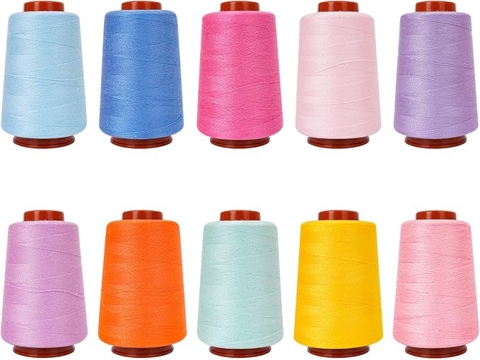Sewing Thread Kit, All Purpose Sewing Thread 40wt, 10 Spools Assorted Colors by Unknown