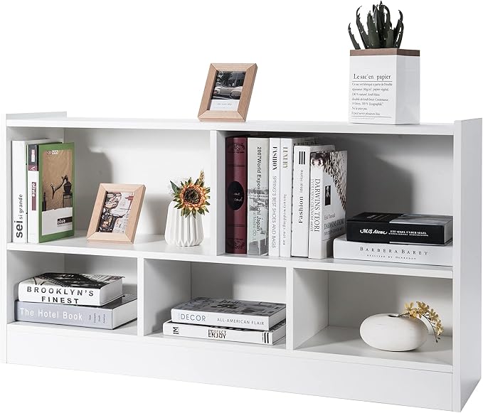 Tangkula 5 Cube Bookcase, 2 Tier Wooden Storage Open Bookshelf, Kid's Playroom by TANGKULA