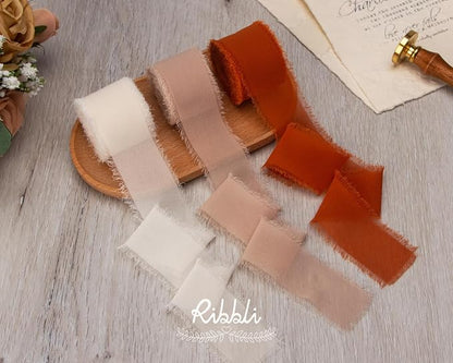 Ribbli Fall Chiffon Ribbon 1.5 inch x 30 Yard Handmade Silk, - Image 6