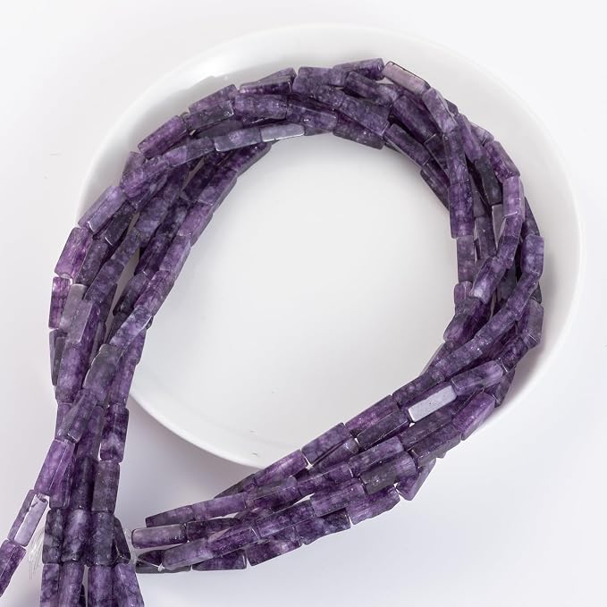 Natural Amethyst Rectangle Tube Beads 4x13mm 38cm/str Loose Semi Gemstone Stone - Image 7