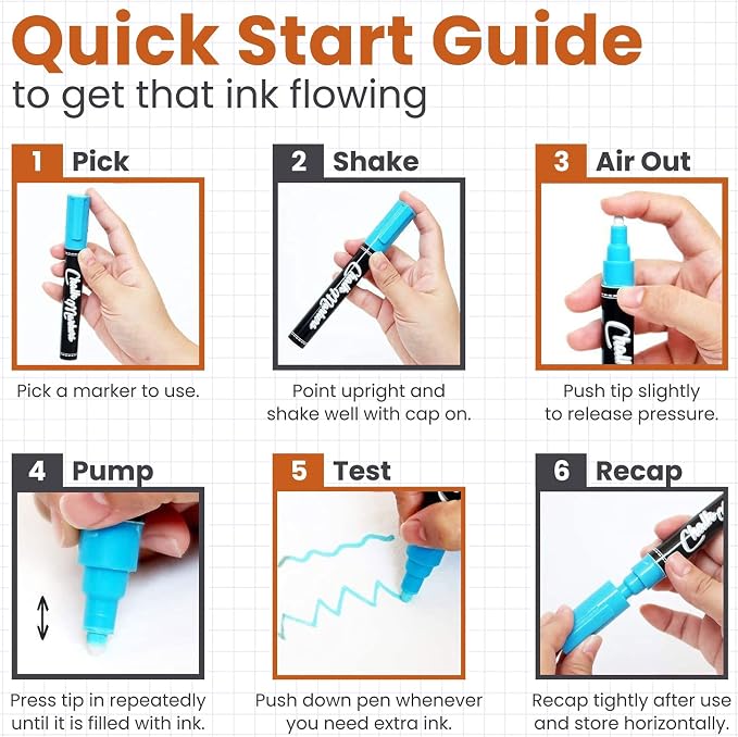 Chalkola Extra Fine Tip Metallic Chalk Markers - Image 8