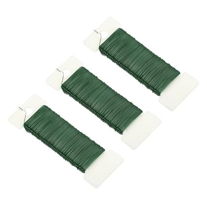 MECCANIXITY 114 Yards/345 Feet 27 Gauge Metal Floral Wire Green Flexible Paddle by MECCANIXITY