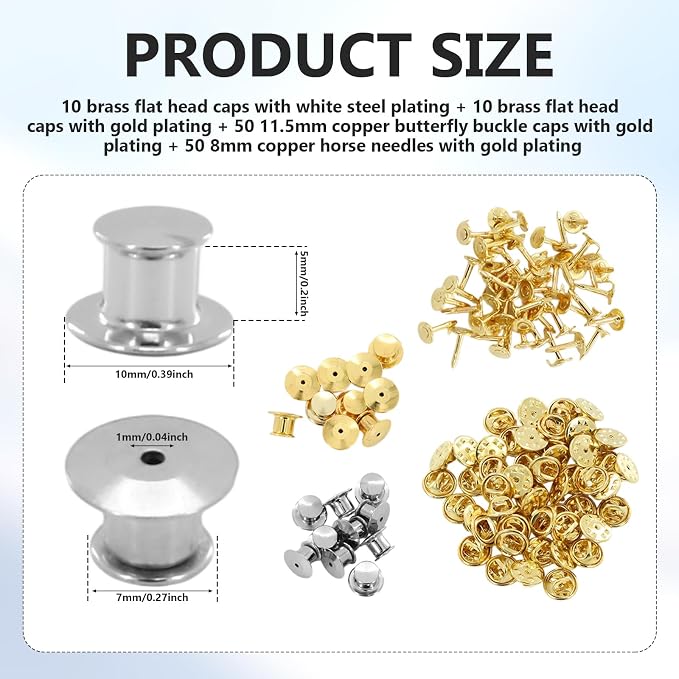 120 PCS Locking Pins Back and Backs Locking Pin, Pins Locks - Image 2