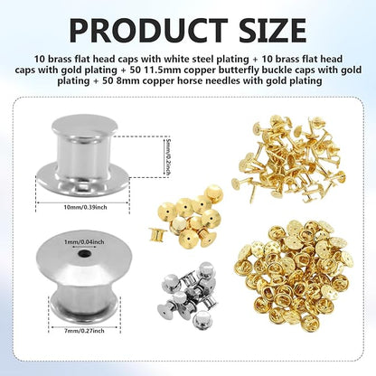 120 PCS Locking Pins Back and Backs Locking Pin, Pins Locks - Image 2