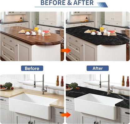 GLAINTE Black Marble Countertop Paint Kit Epoxy Countertop Refinishing Paint Kit - Image 5